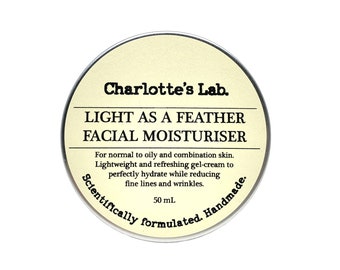 Light As a Feather Facial Moisturiser: Natural Vegan Face Cream for Oily Skin