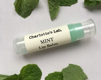 Mint Natural Lip Balm Chapstick | Peppermint lip balm | Charlotte's Lab | top selling items | natural skincare