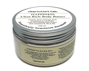 Happiness Ultra Rich Body Butter: Vanilla, Lavender & Citrus - Vegan Skincare