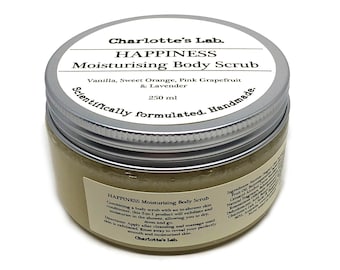 Happiness Natural Body Scrub Sugar Scrub | Hand Scrub | Natural Skincare by Charlottes Lab | vegan body scrub trending now