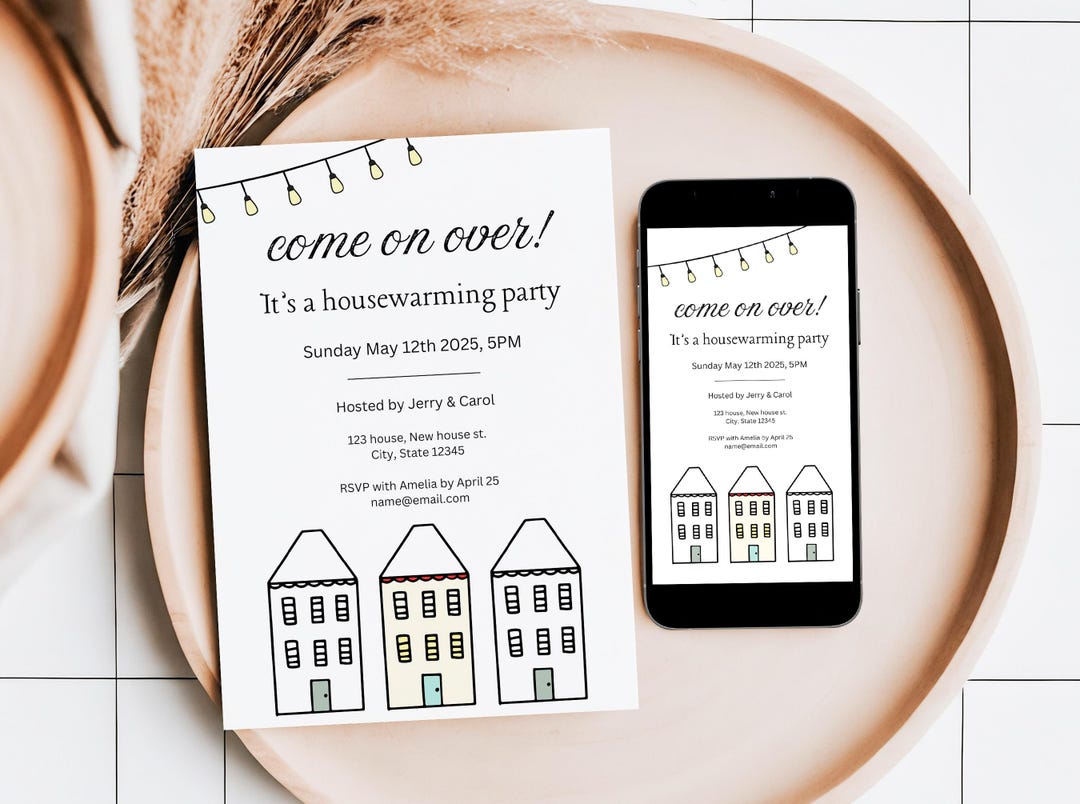 Editable Housewarming Invitation, Printable Template for New Home Party ...