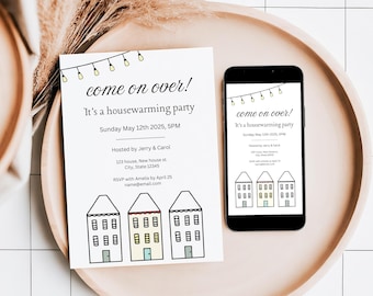 Editable Housewarming Invitation, Printable Template for New Home Party ...