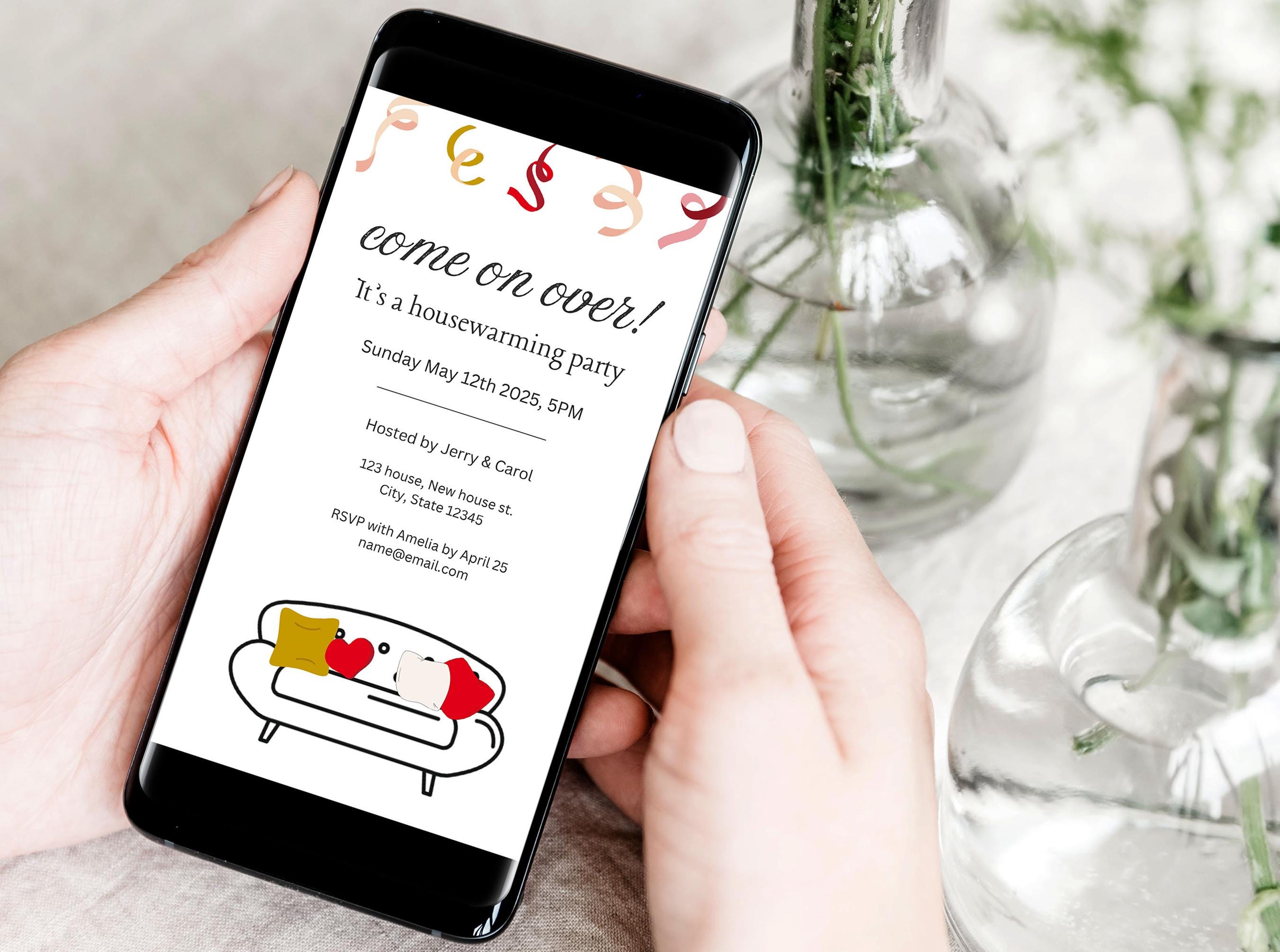 Editable Housewarming Invitation, Printable Template for New Home Party ...