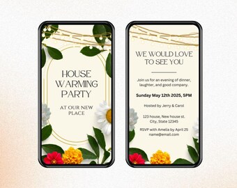 Animated Housewarming Invitation: Editable Canva Template (Digital Download)