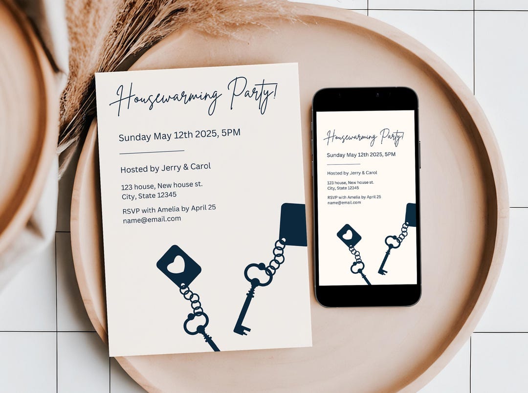 Editable Housewarming Invitation, Printable Template for New Home Party ...