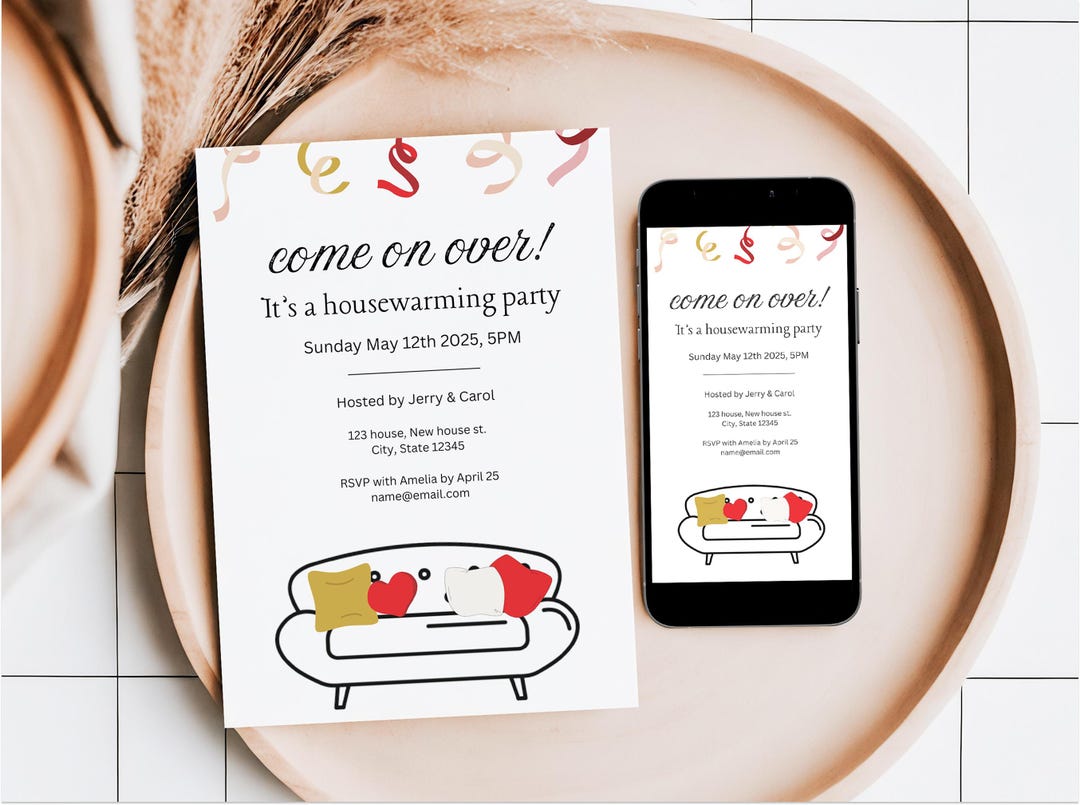 Editable Housewarming Invitation, Printable Template for New Home Party ...