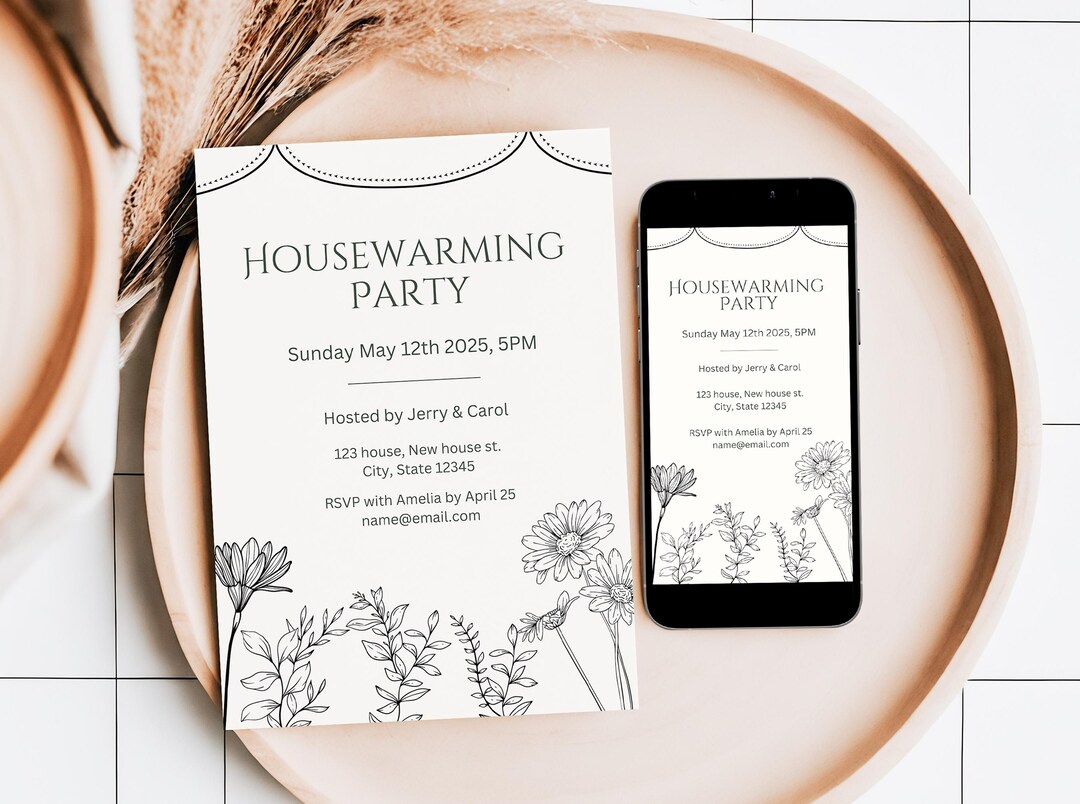 Editable Housewarming Invitation, Printable Template for New Home Party ...