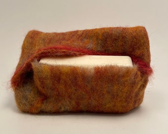 Hand Felted Wool Soap Pouch: Natural Exfoliating Shower Loofah