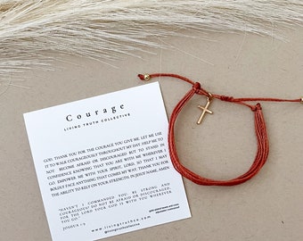 COURAGE Bracelet, Christmas gift, Stocking stuffer, daughter gift, Christmas gift for her, Christian Jewelry, Religious Gift, Bible verse
