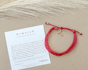 ARMORED bracelet, holiday gifts, prayer bracelet, stocking stuffers, gifts for her, faith bracelet, scripture jewelry, religious gifts
