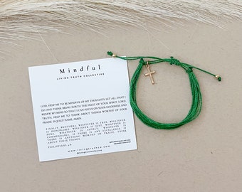 MINDFUL Bracelet, Prayer bracelet, Faith Bracelet, Christian Jewelry, Gift of Encouragement, Religious Gifts, Christmas gift for her, gift