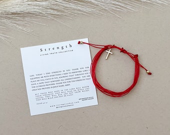 STRENGTH Bracelet, Prayer bracelet, Faith Bracelet, Christian Jewelry, Gift of Encouragement, Religious Gifts, Christmas gift for her, Bible