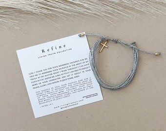 REFINE Bracelet, Scripture Bracelet, Faith Bracelet, Christian Jewelry, Gift of Encouragement, Religious Gift, Verse Memorization, Christmas