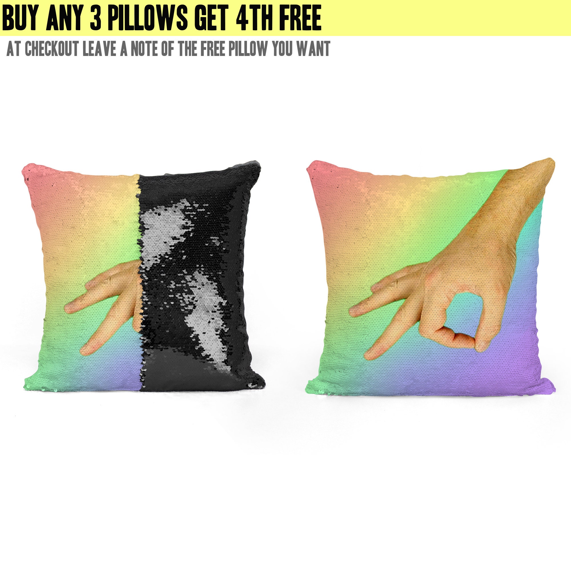 two way sequin pillow