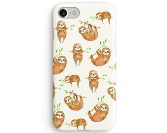 Sloths everywhere watercolor  iPhone X case - iPhone 8 case - Samsung Galaxy S8 case - iPhone 7 case - Tough case 1P054
