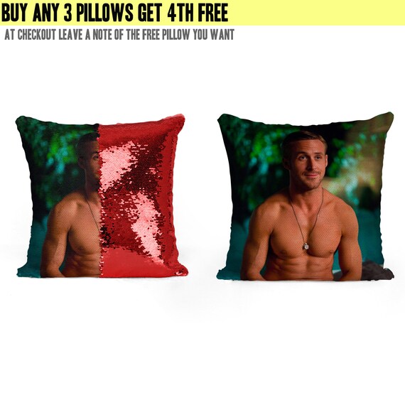 Ryan Gosling Topless Sequin Pillow Sequin Pillowcase Two Etsy