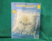 NIP Candlewicking Kit Lace Edged Pillow quot Yellow Daisy quot no. 8265 by Creative Moments 1988 craft kit sewing embroidery crafting