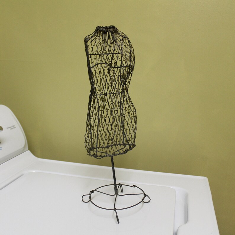 Vintage Wire Dress Form Jewelry Stand chicken wire style torso Etsy