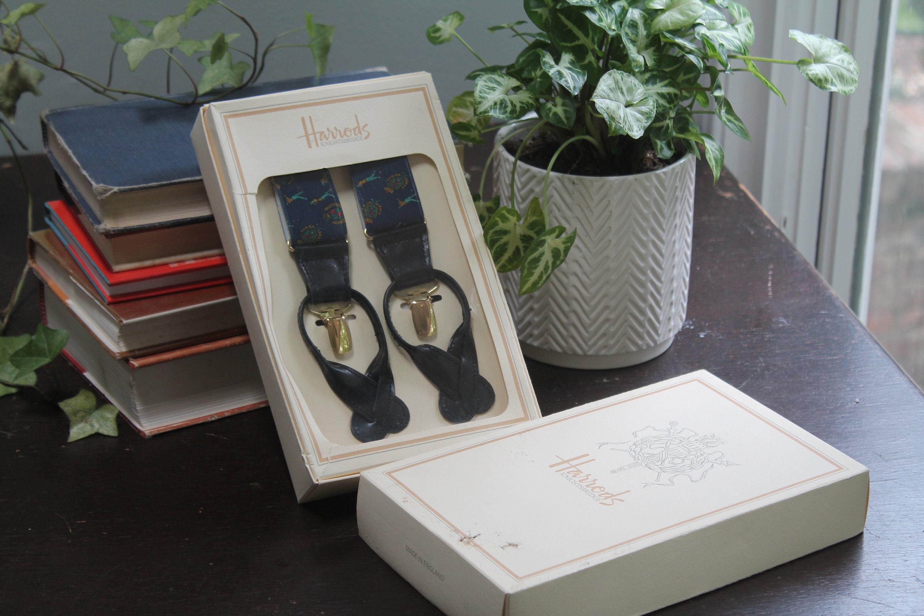 Harrods Knightsbridge Suspenders Braces in Original Box Golf Club