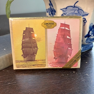 Cartes à jouer du Congrès « Voiliers » vintage scellées dans leur emballage d'origine Cadeau jeux de cartes bridge pour marins de grands voiliers