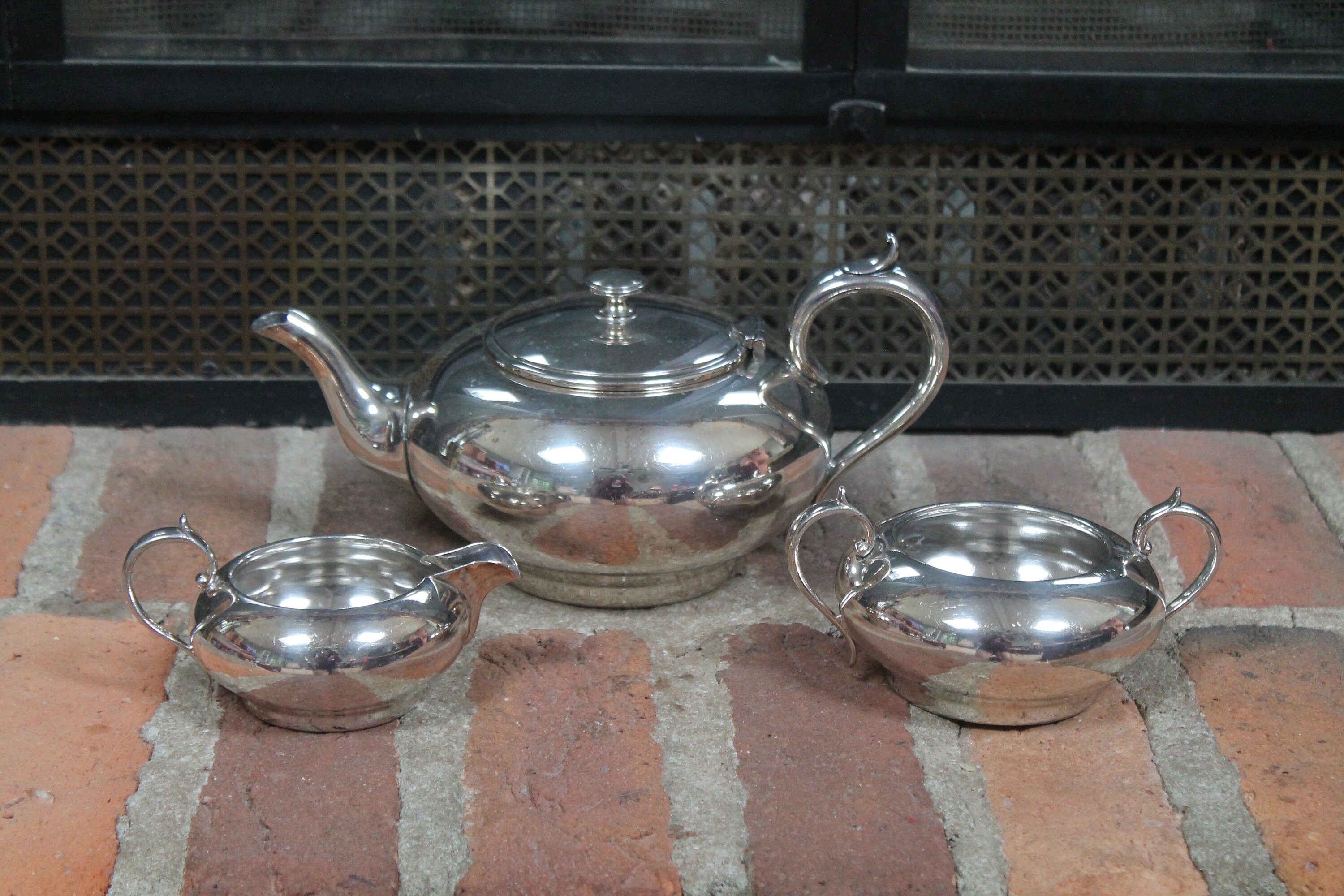 James Dixon and Sons Tea Pot, Creamer, Sugar JD&S EPBM