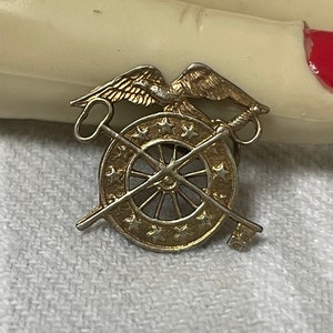 WWI WWII Era Sterling Sweetheart Pin Quartermaster Insignia Pin for lapel pinback