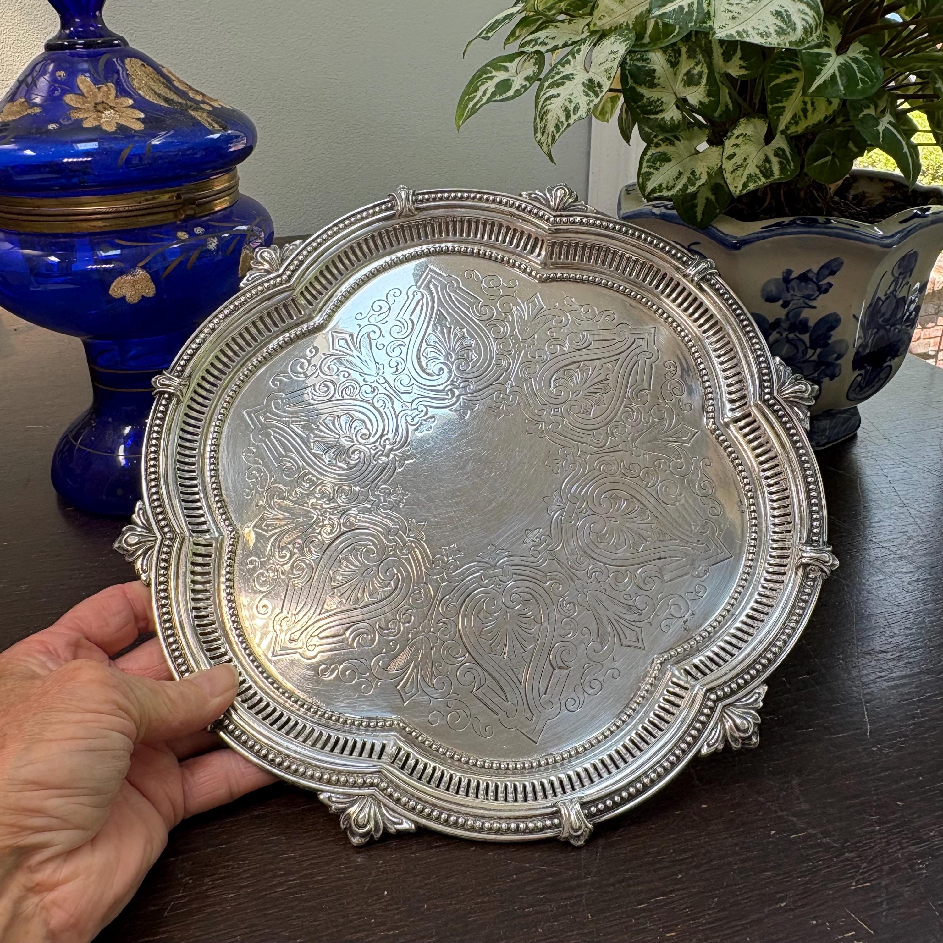 工芸品 MAPPIN & WEBB MAPPIN PLATE Pedestal Bowl A Pair of Vintage Mappin and Webb Silver Plate Pierced Bon