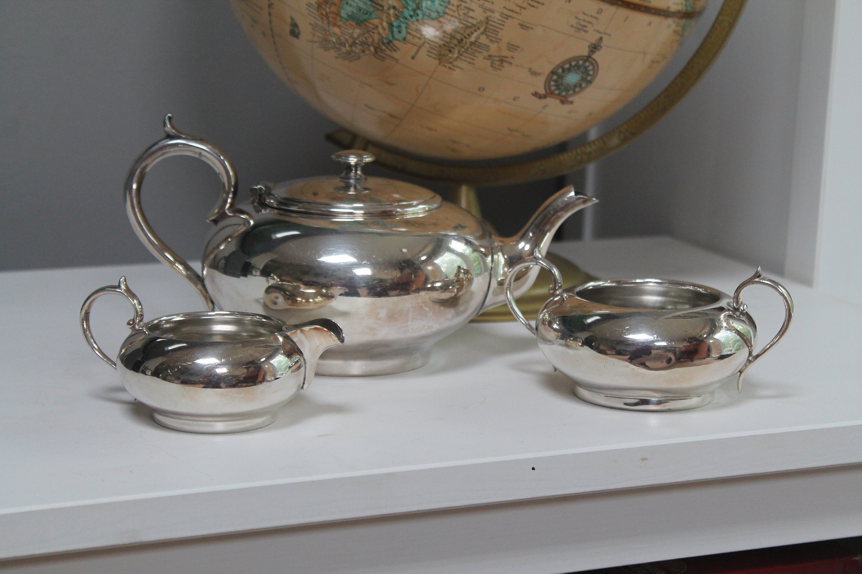 James Dixon and Sons Tea Pot, Creamer, Sugar JD&S EPBM