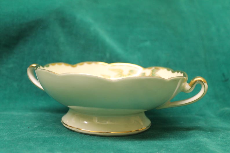 Vintage UCAGCO China BOWL Double Handle Scalloped Edge BAMBOO Etsy