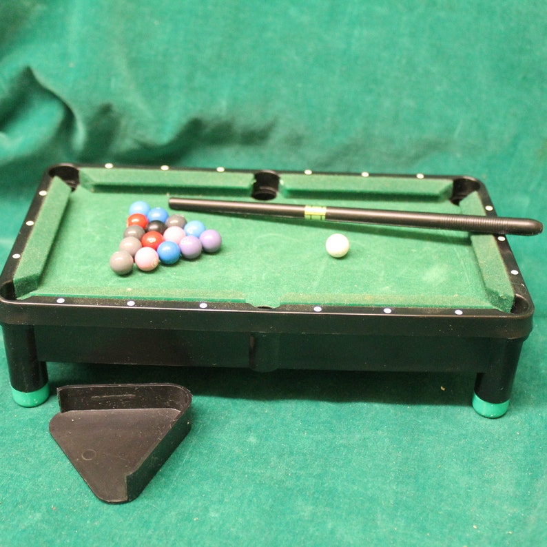 Miniature Toy Pool Table Billiards Set For Desk Man Cave Etsy