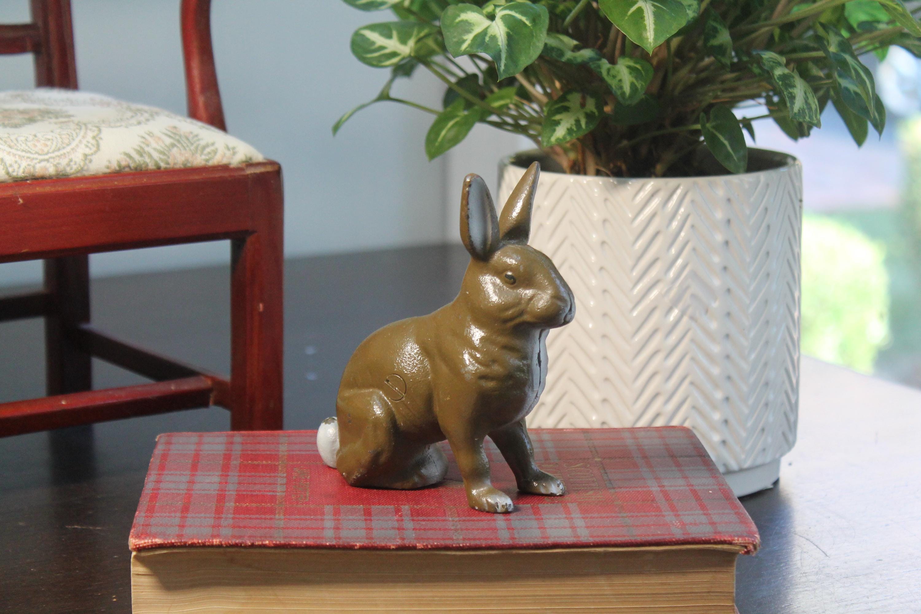Seated Rabbit Still Bank Cast Iron Bunny Coin Bank Possibly Hubley ...