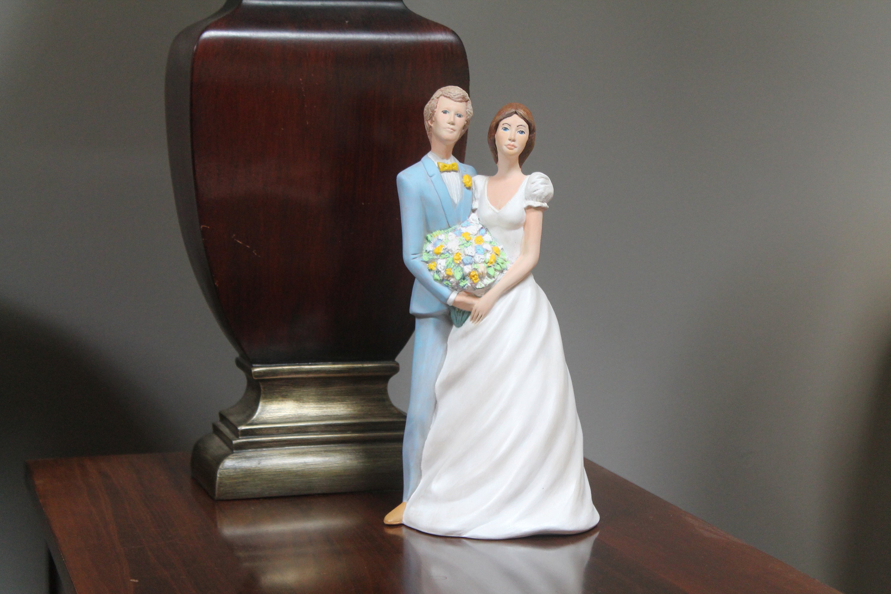 Tall Bisque Bride & Groom Statue 12 Ceramic Wedding Etsy