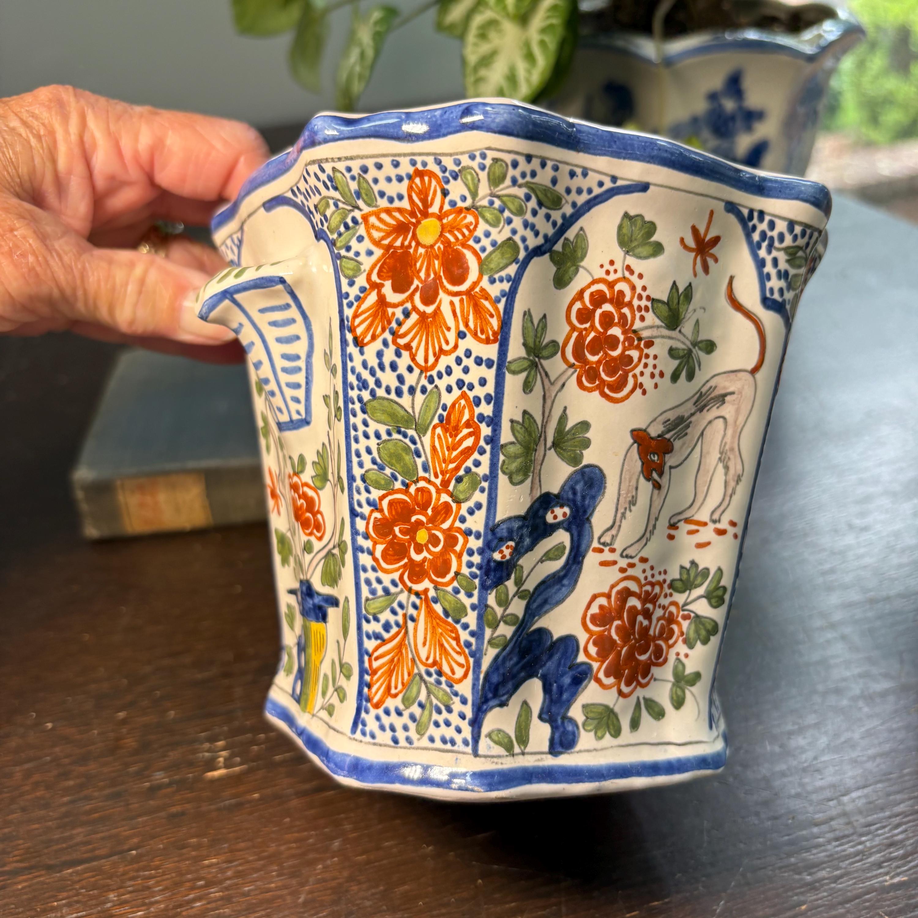 Tiffany France Cachepot Jardiniere Imari Style Design Planter