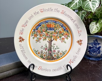 Royal Doulton "The Rose and the Thistle, the Shamrock and Lis, all bloom in one Garden neath the Maple tree" collector's plate