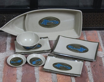 Tar-hong Melamine Wei Sushi Boat Serving Dishes Trays Bowls