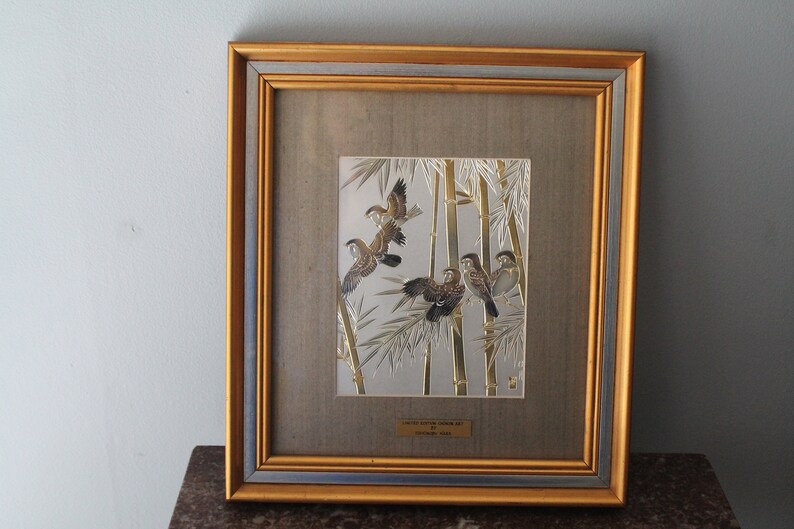 Chokin Art Framed Limited Edition by Yoshinobu Hara 4446 of Etsy