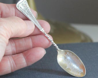 Vintage Norwegian Silver Plate Set of 6 Large Serving Spoons 8 in