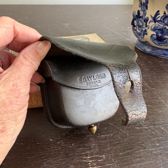 Authentic E Gaylord Percussion Cap Pouch Civil War Era Includes Original  Nipple Cone Clearing Pin Made Chicopee Mass Stamped Soldier's Name