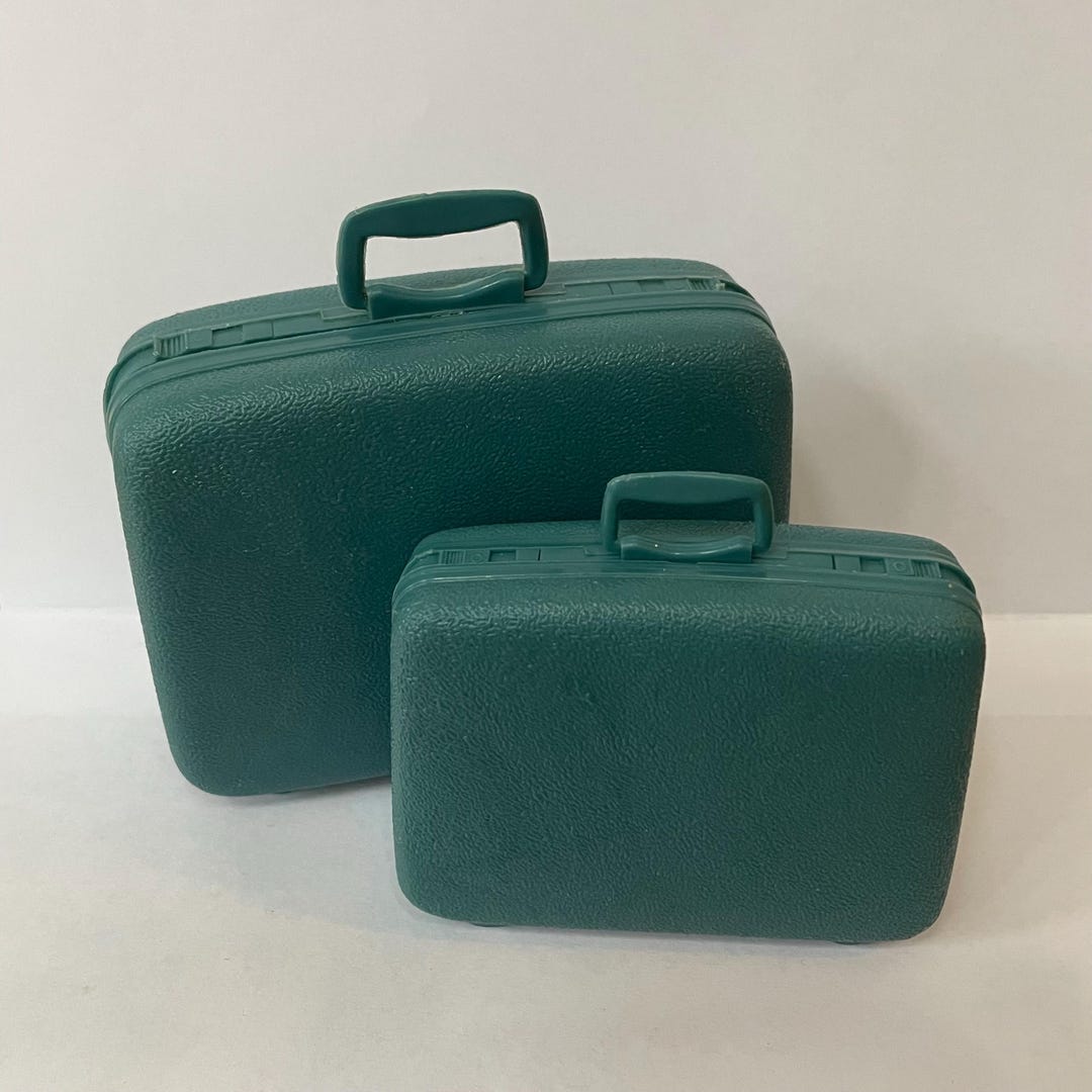 Barbie Samsonite Luggage pezzi blu verde verde acqua set due valigie  circa anni '60 Italia