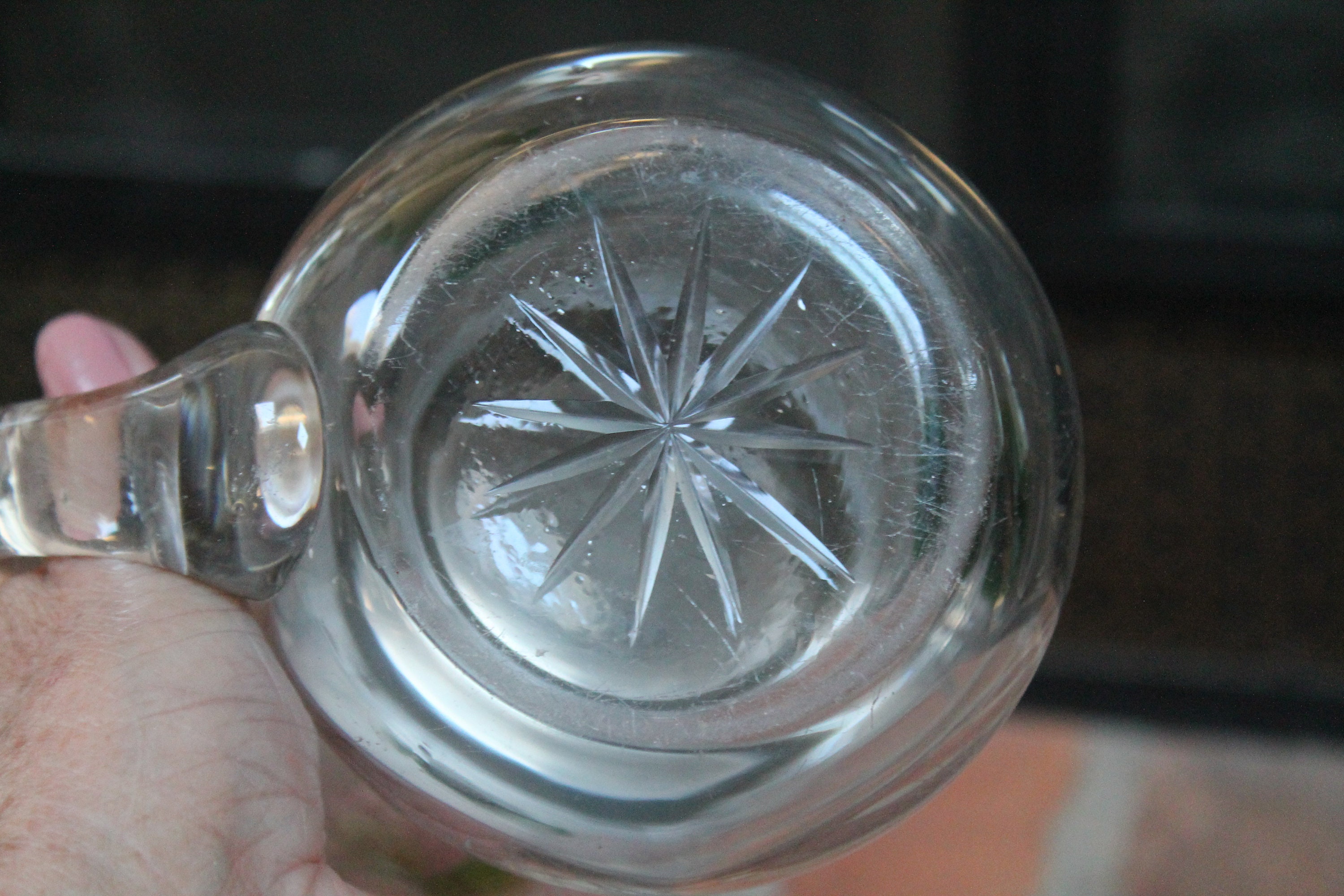 Antique Rein Zinn Glas Bierkrug With Green Dots & Etched Glass Etsy