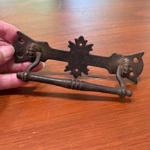 Gothic Drop Bail Drawer Pull forged cast iron primitive rustic antique drop handle furniture hardware