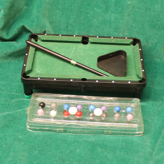 Miniature Toy Pool Table Billiards Set For Desk Man Cave Etsy