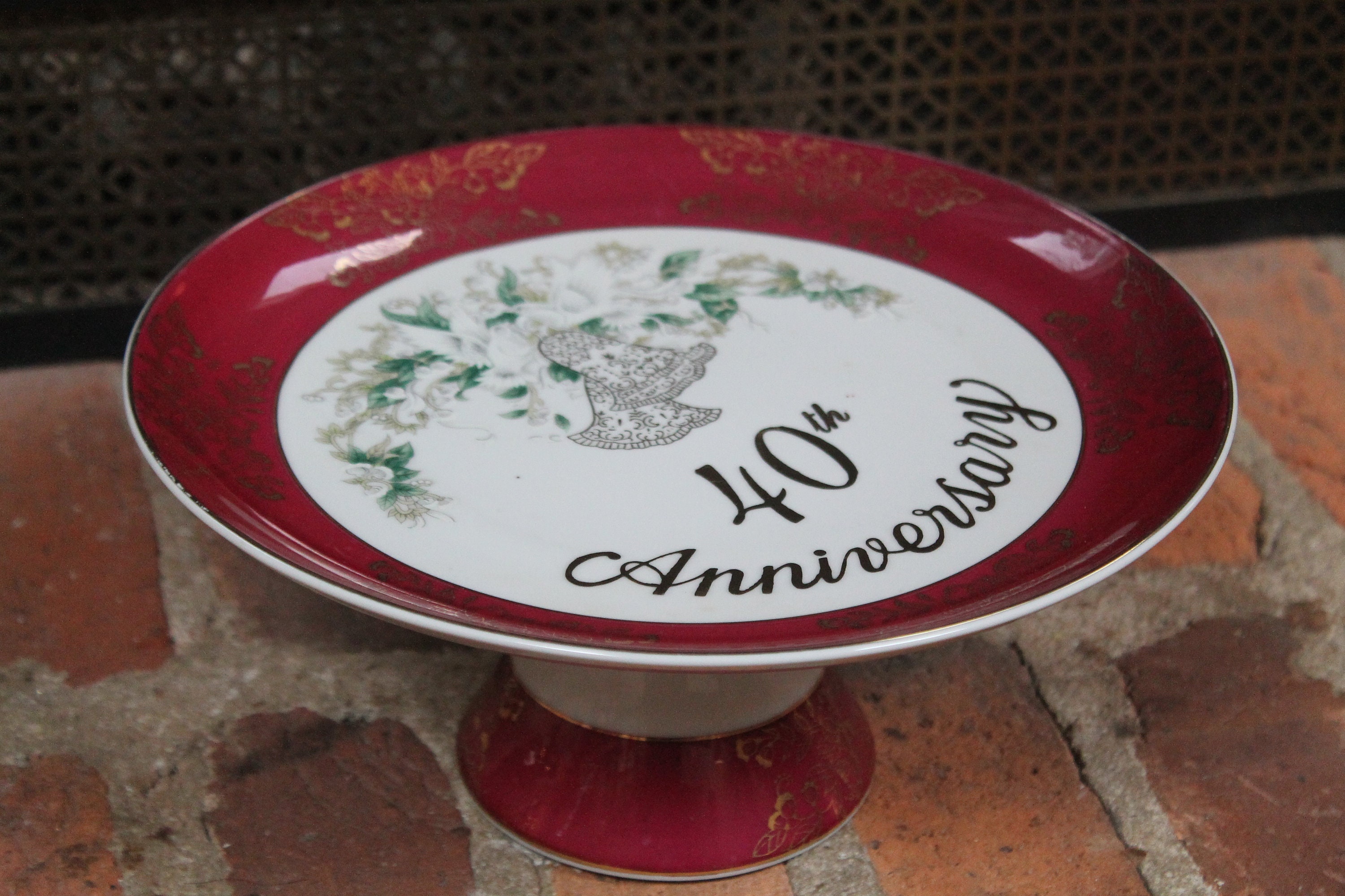 Ruby Anniversary Plate - Etsy