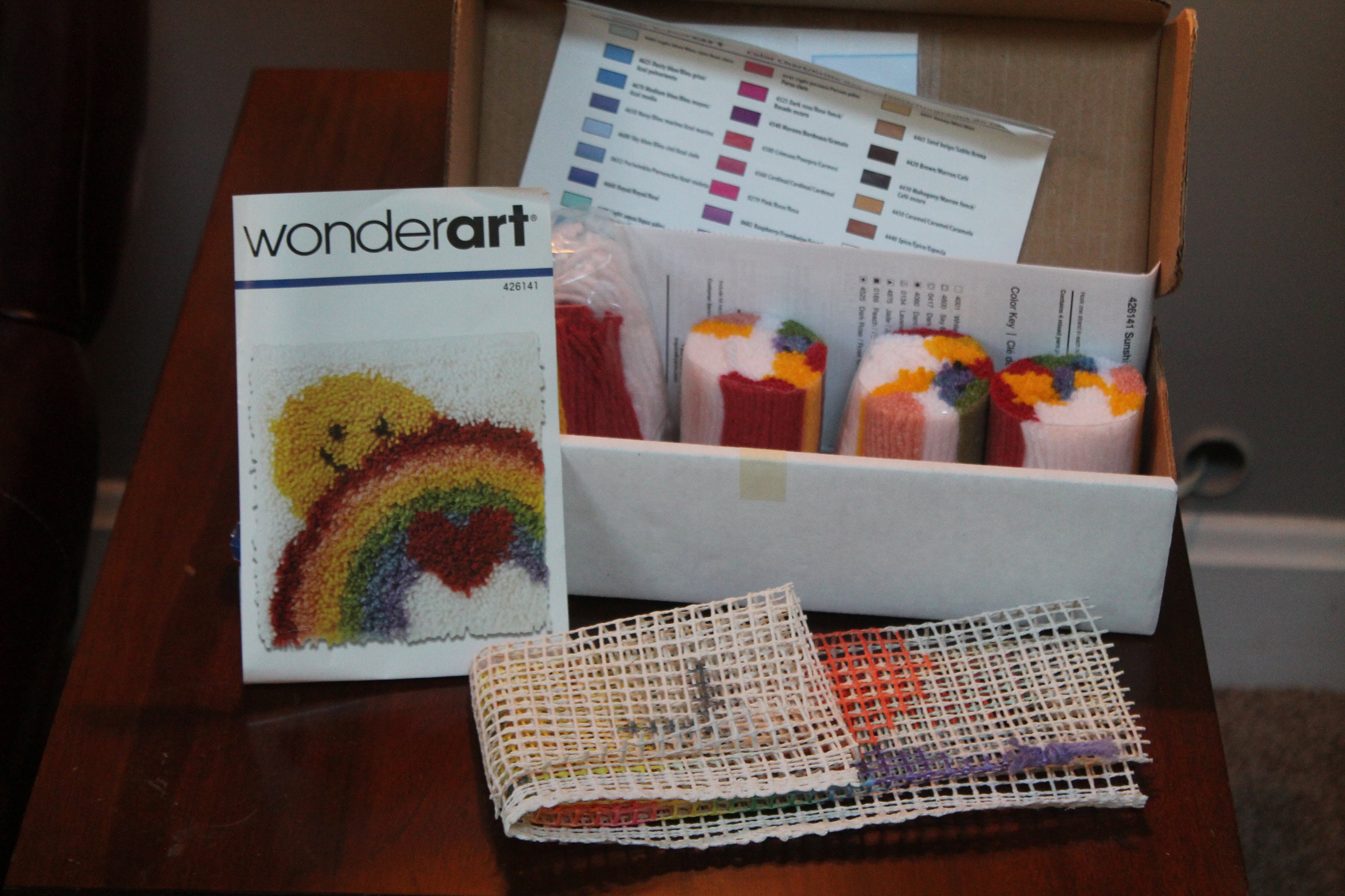 Latch Hook Kit 428141 sunshine Rainbow by Wonderart 12 X 12