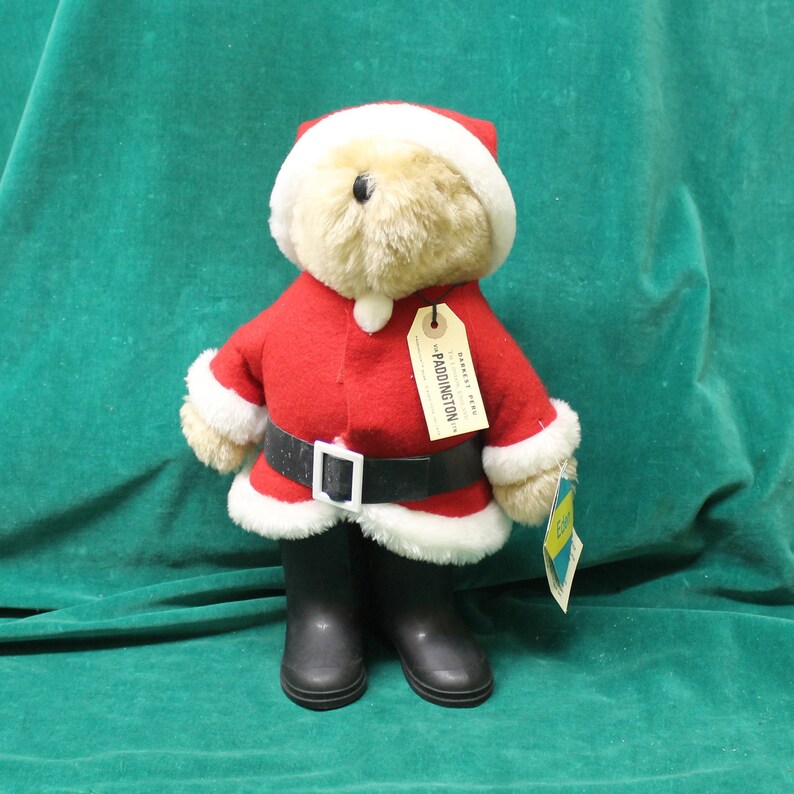 Paddington Bear Santa by Eden Toys 1982 1983 style no 32966 with all original tags 1975 copyright Christmas teddy bear