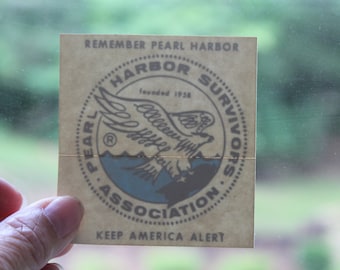 Originaler Eagle-Aufkleber „Keep America Alert“ der Pearl Harbor Survivors Association aus dem Jahr 1958
