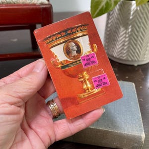 Whitman Playing Cards 1970s tax stamps from South Carolina on the vintage new-in-package deck of cards with Grecian urn theme