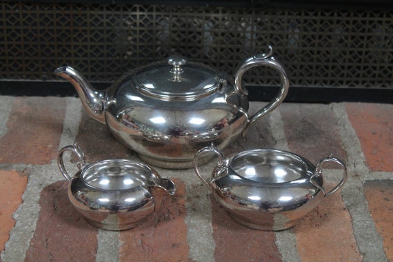 James Dixon and Sons Tea Pot, Creamer, Sugar JD&S EPBM
