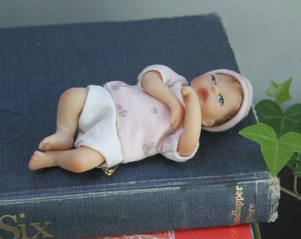 Ashton Drake Heavenly Handfuls Baby Doll dressed in pink 4.5" long baby shower decor baby girl nursery toy babydoll