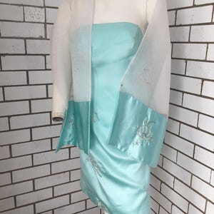 1950s Italian Frosted Satin Cocktail Dress – Hand-Beaded Elegance